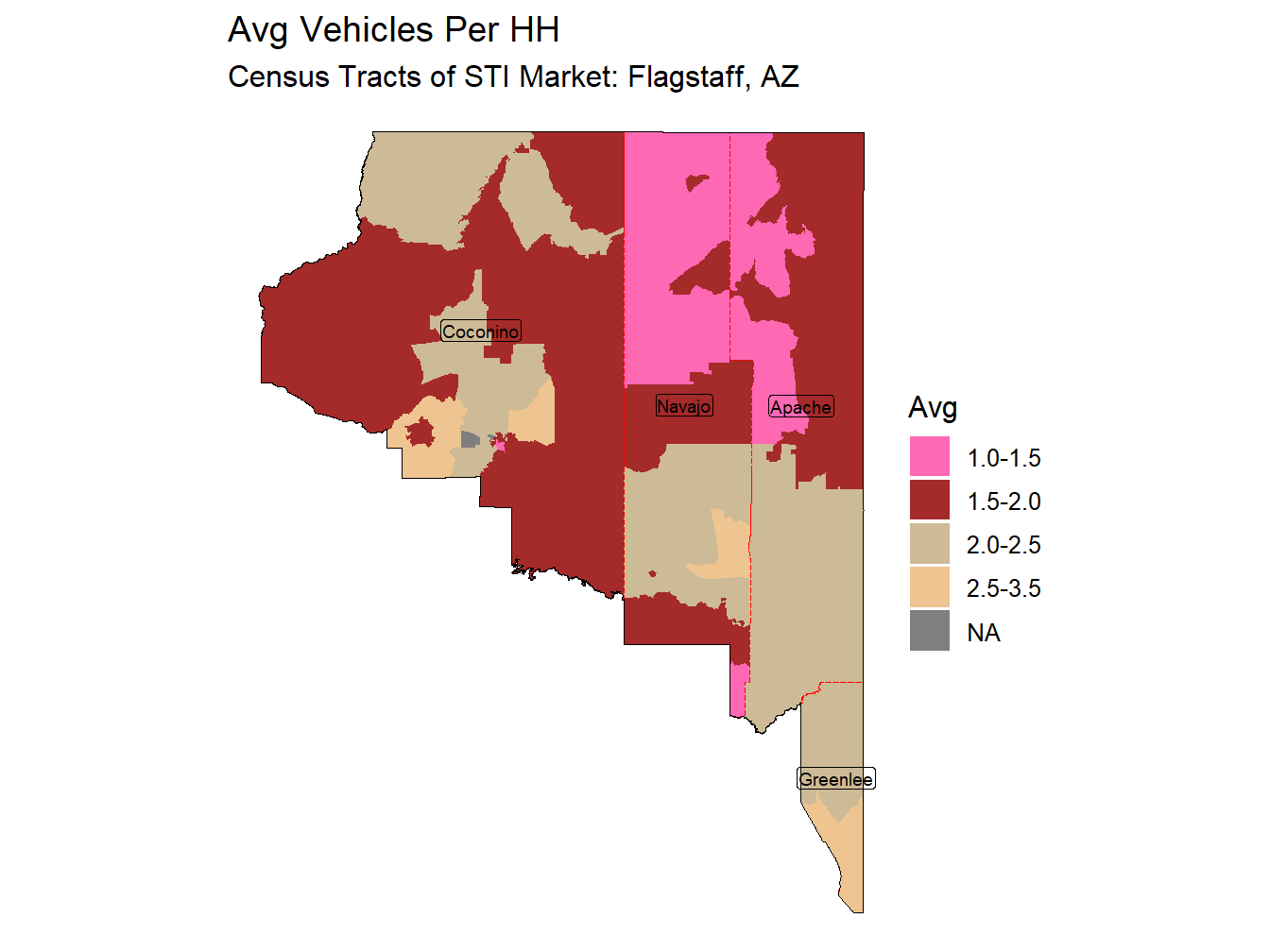 Avg Vehicles Per HH Thematic