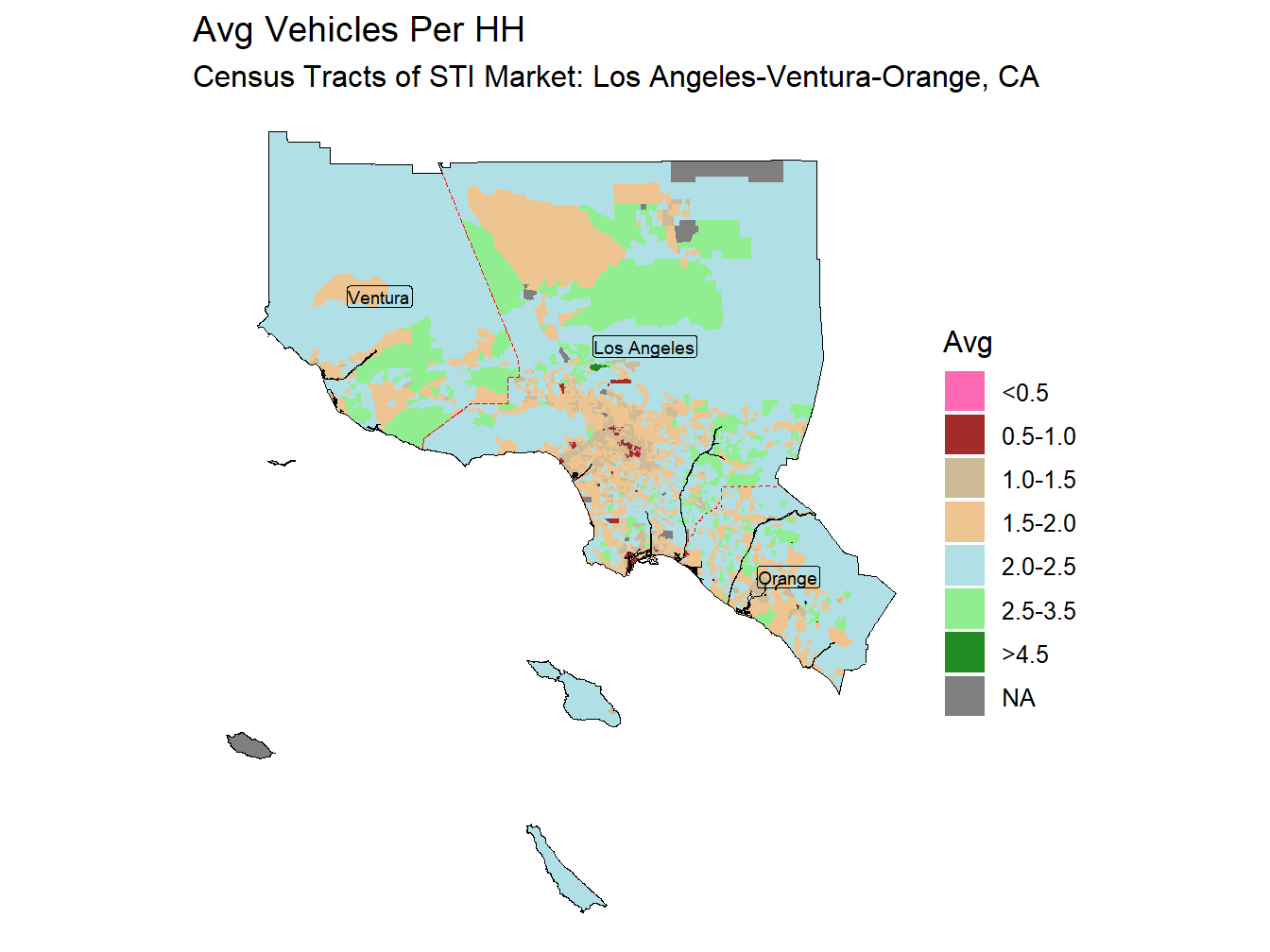 Avg Vehicles Per HH Thematic