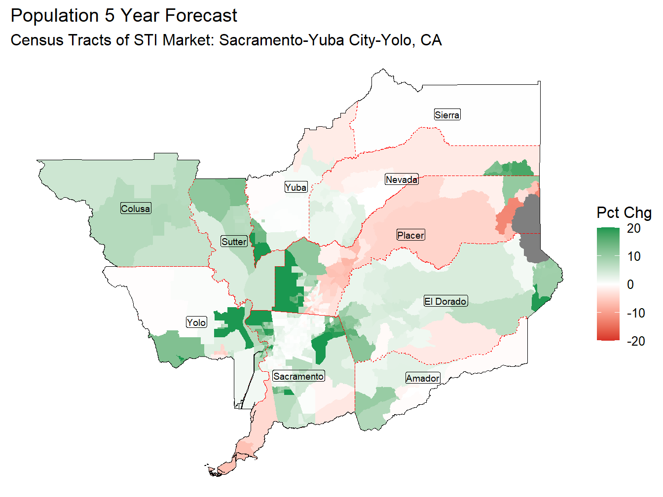 5 Year Percentage Change Thematic