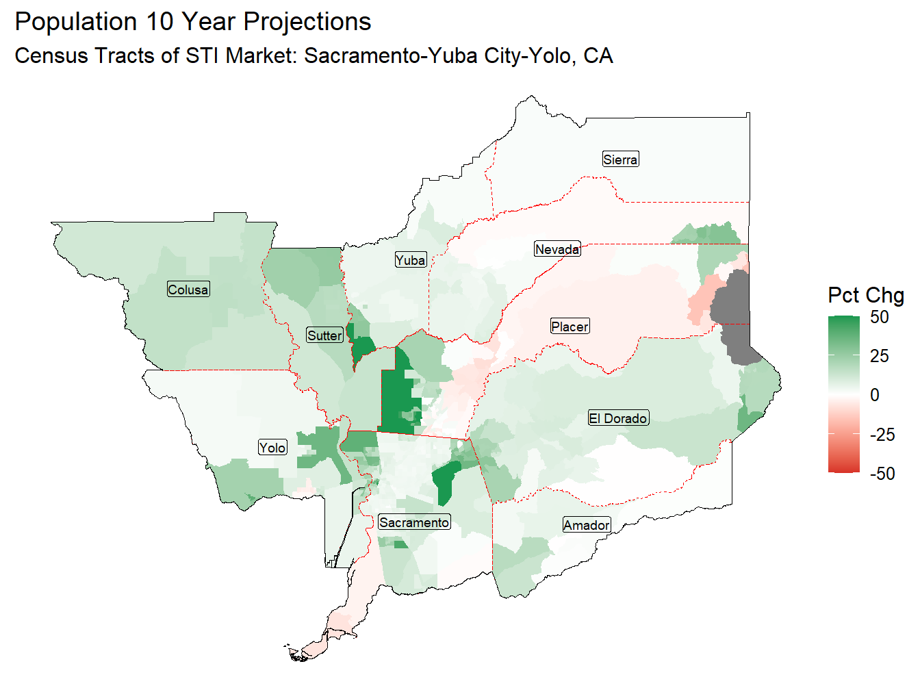 10 Year Percentage Change Thematic