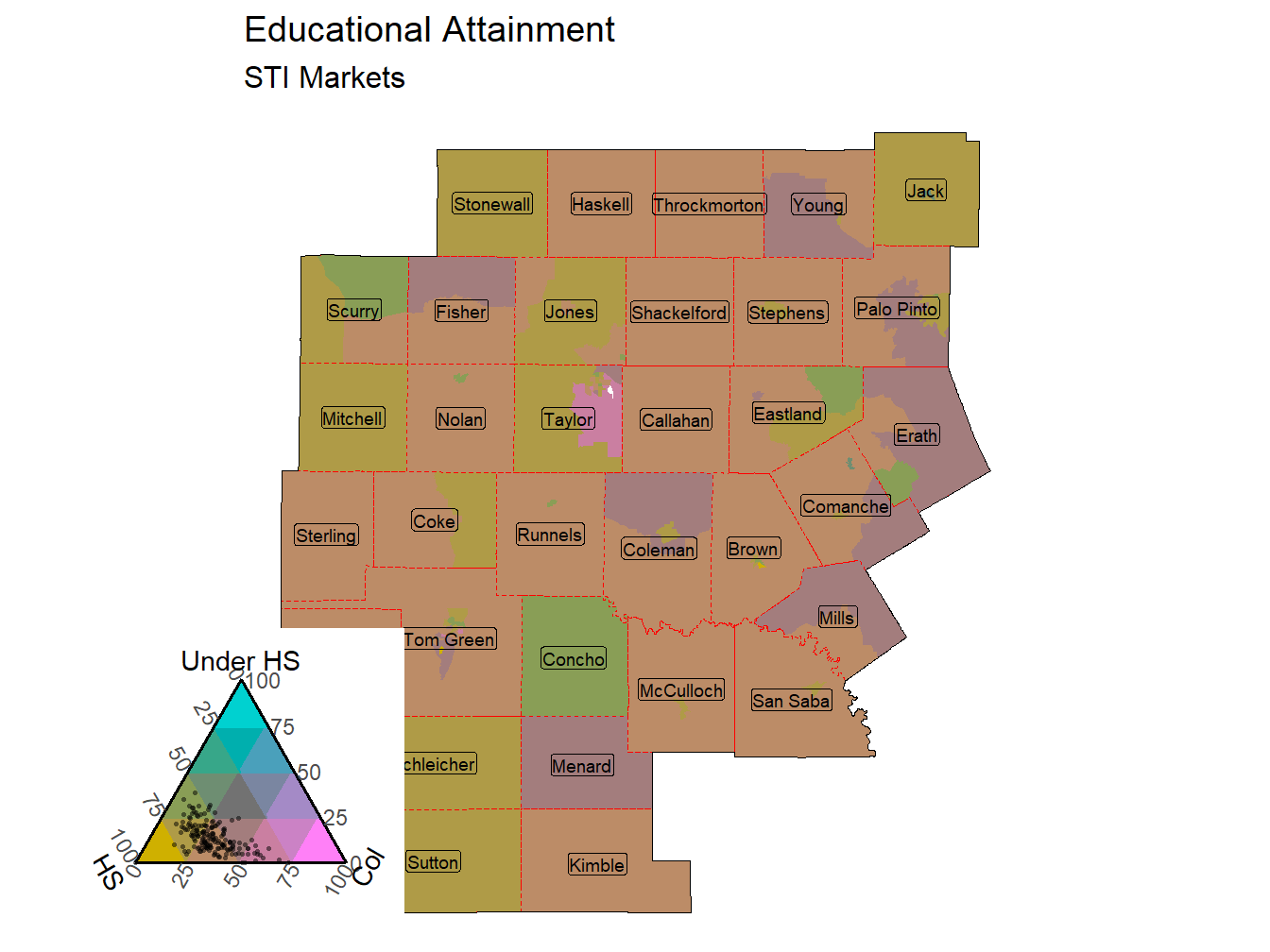 Educational Attainment Tricolor