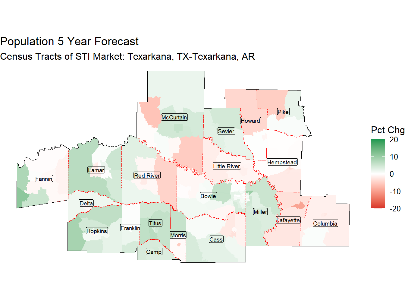 5 Year Percentage Change Thematic