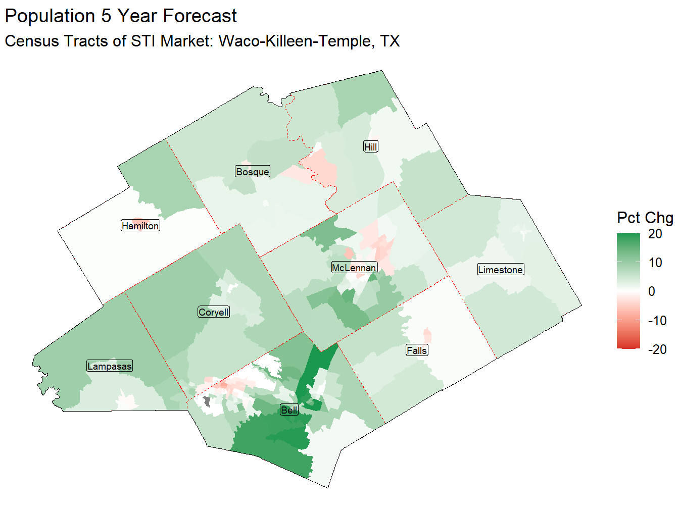5 Year Percentage Change Thematic