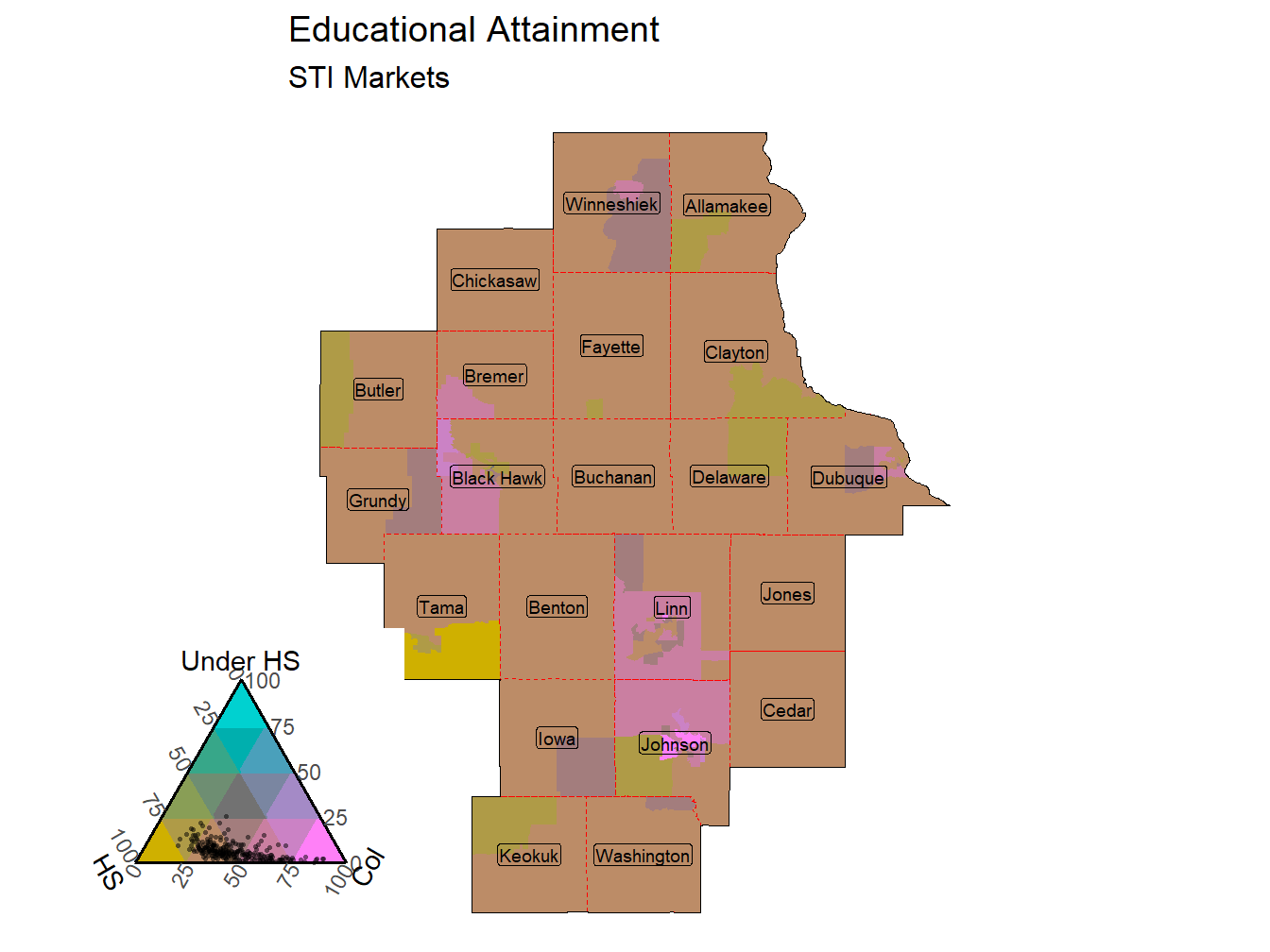 Educational Attainment Tricolor