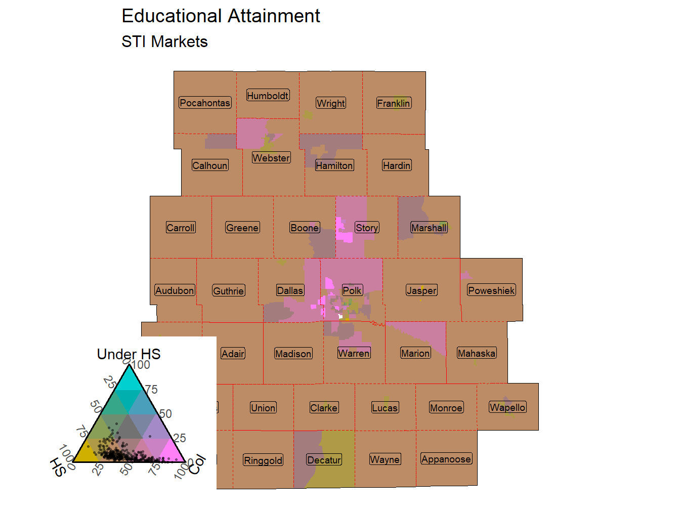 Educational Attainment Tricolor