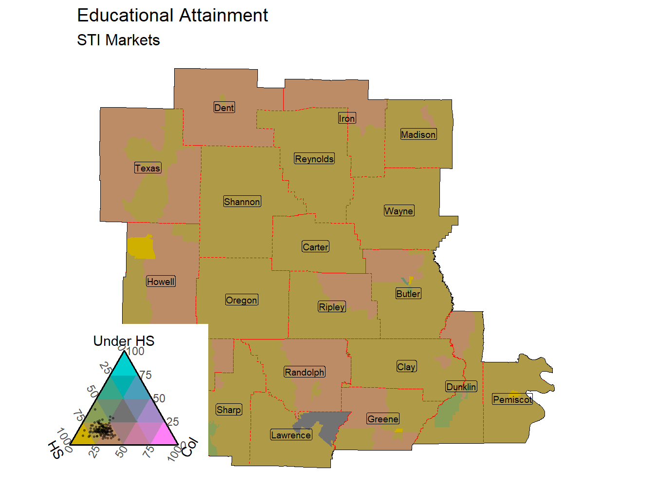 Educational Attainment Tricolor