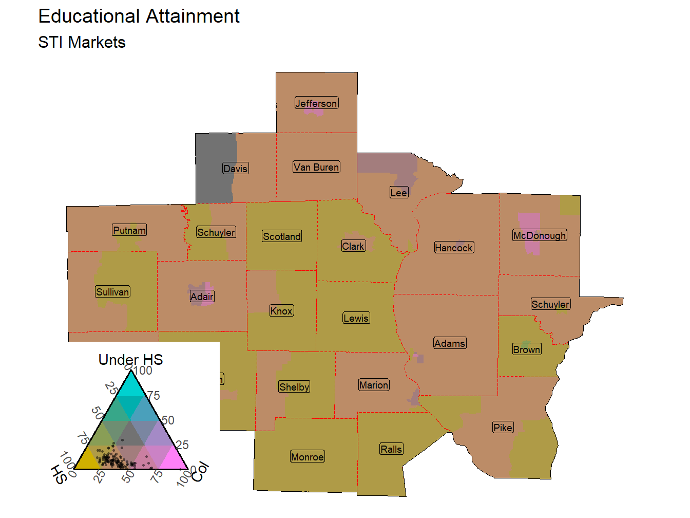 Educational Attainment Tricolor