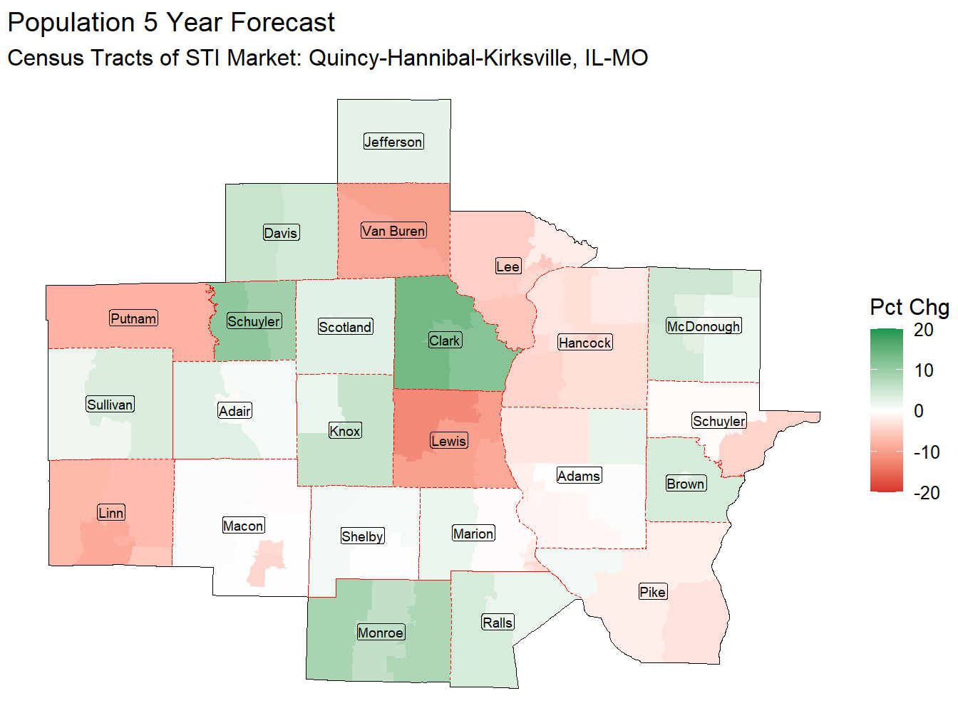 5 Year Percentage Change Thematic