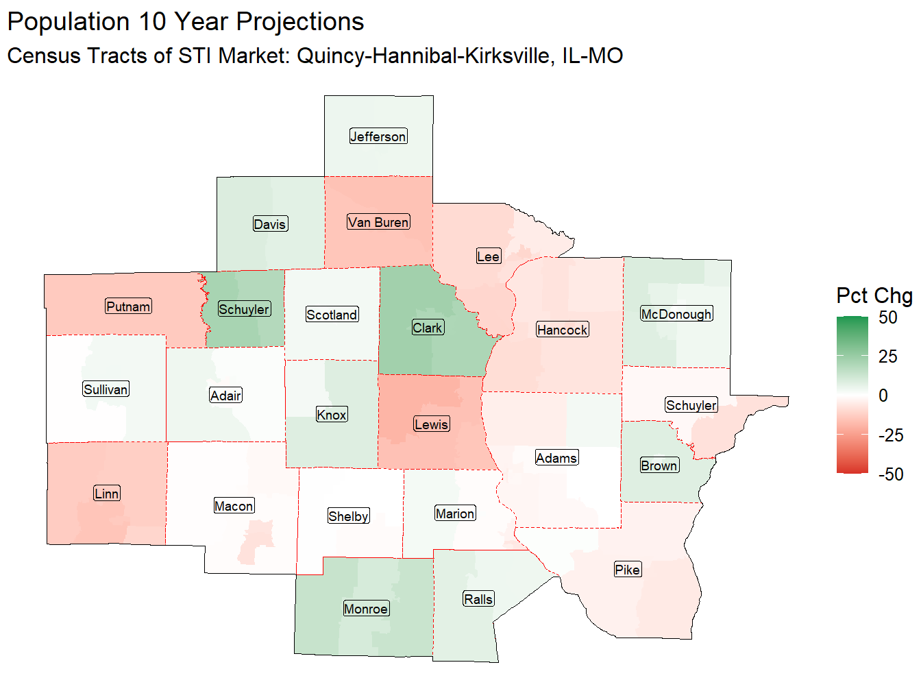 10 Year Percentage Change Thematic