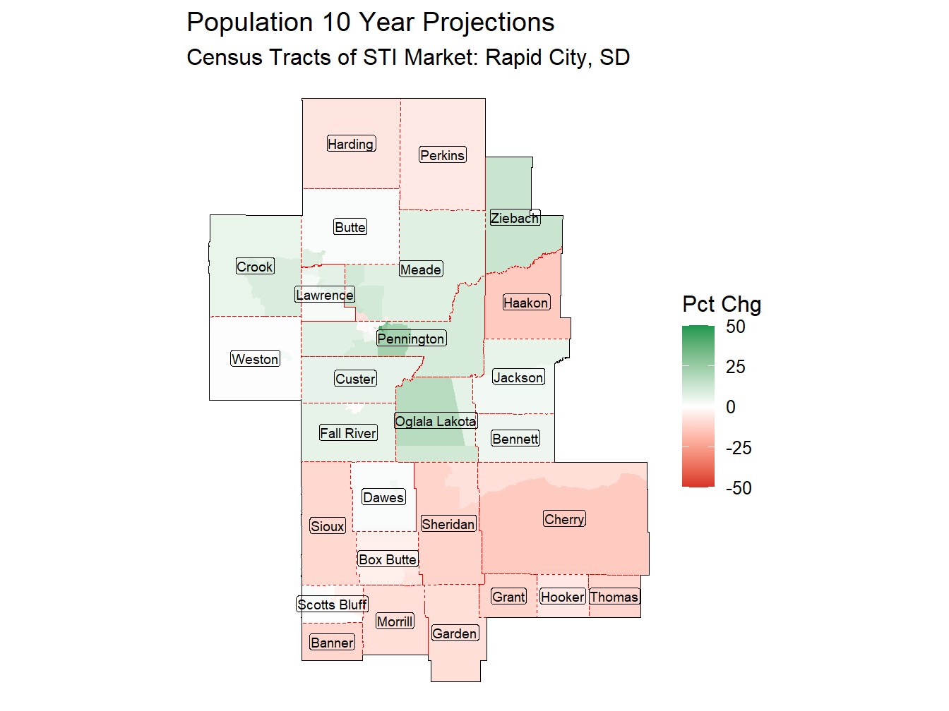 10 Year Percentage Change Thematic