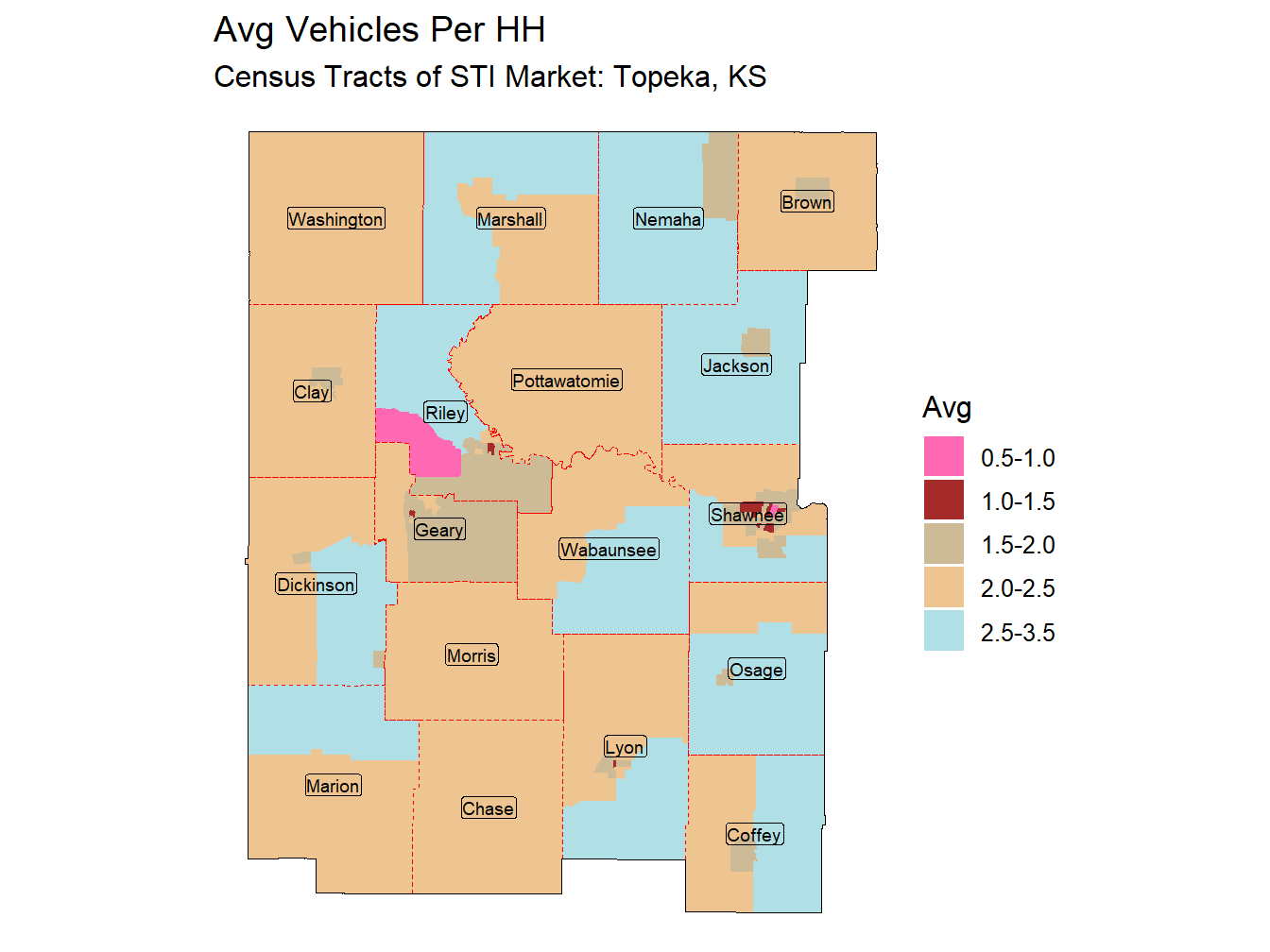 Avg Vehicles Per HH Thematic