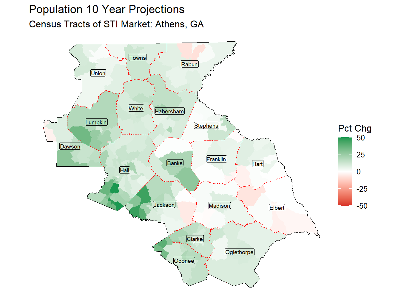 10 Year Percentage Change Thematic