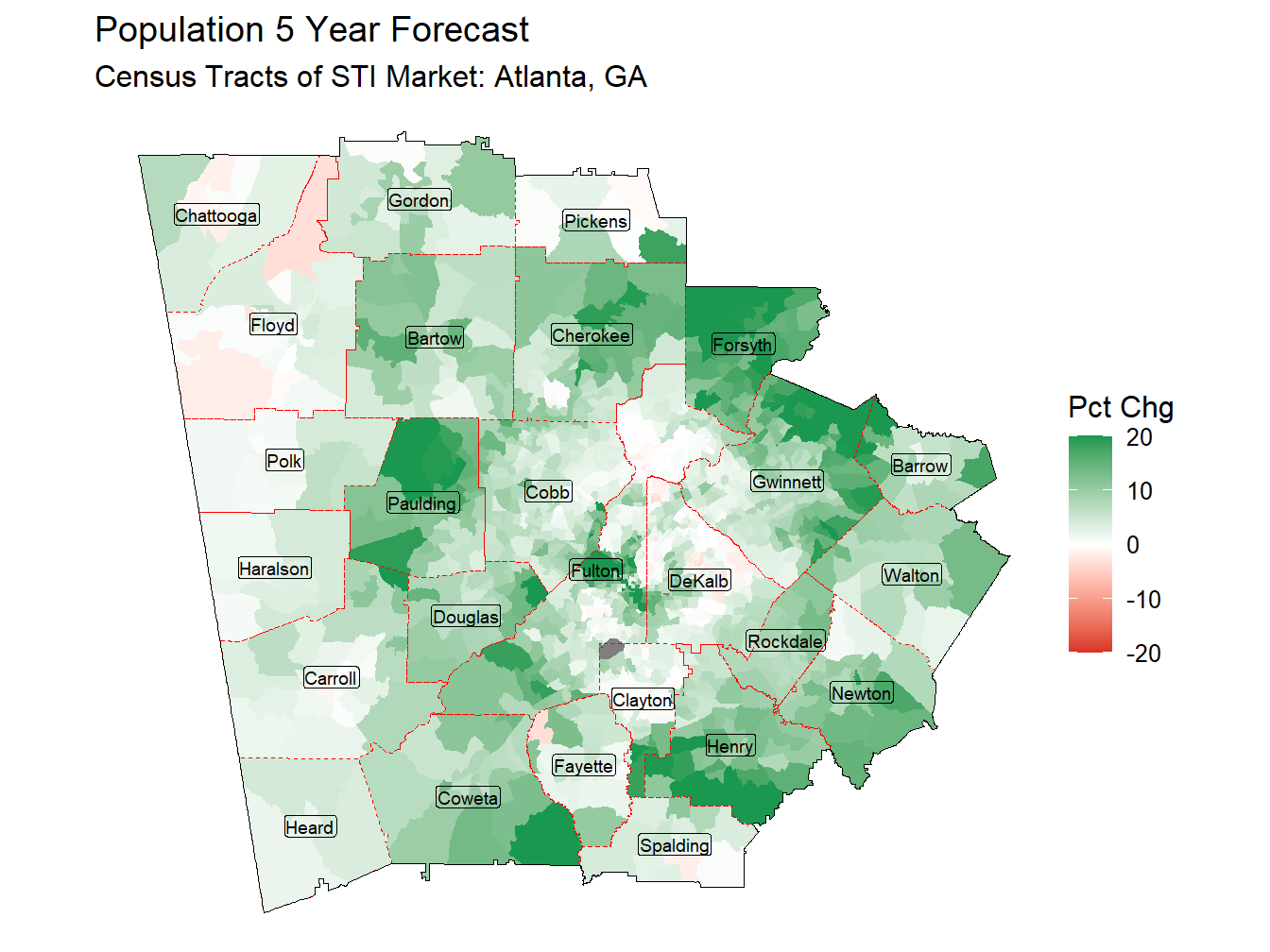 5 Year Percentage Change Thematic