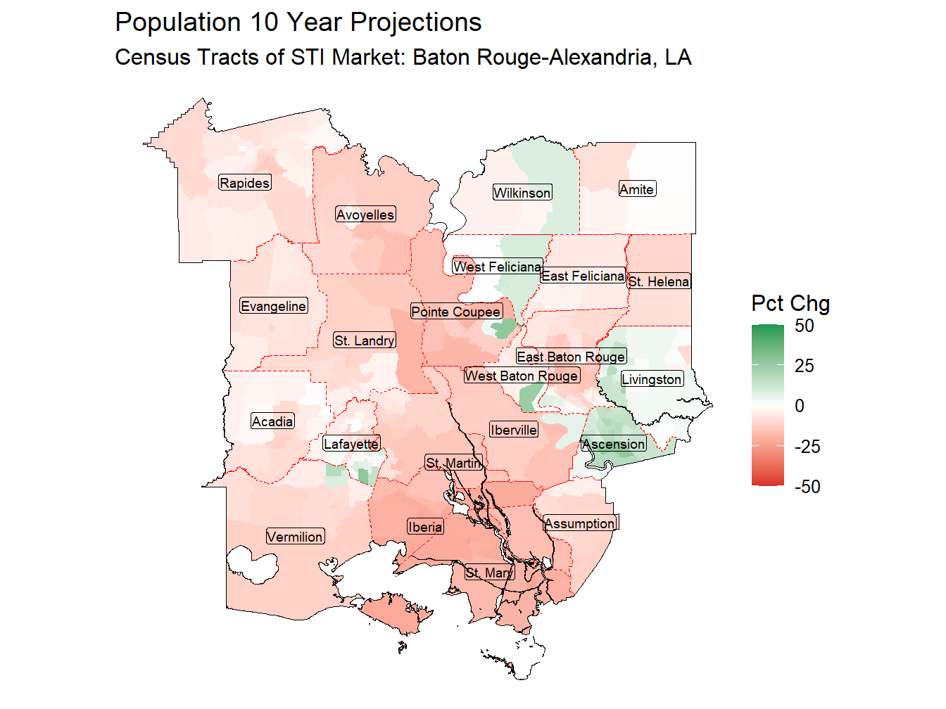 10 Year Percentage Change Thematic