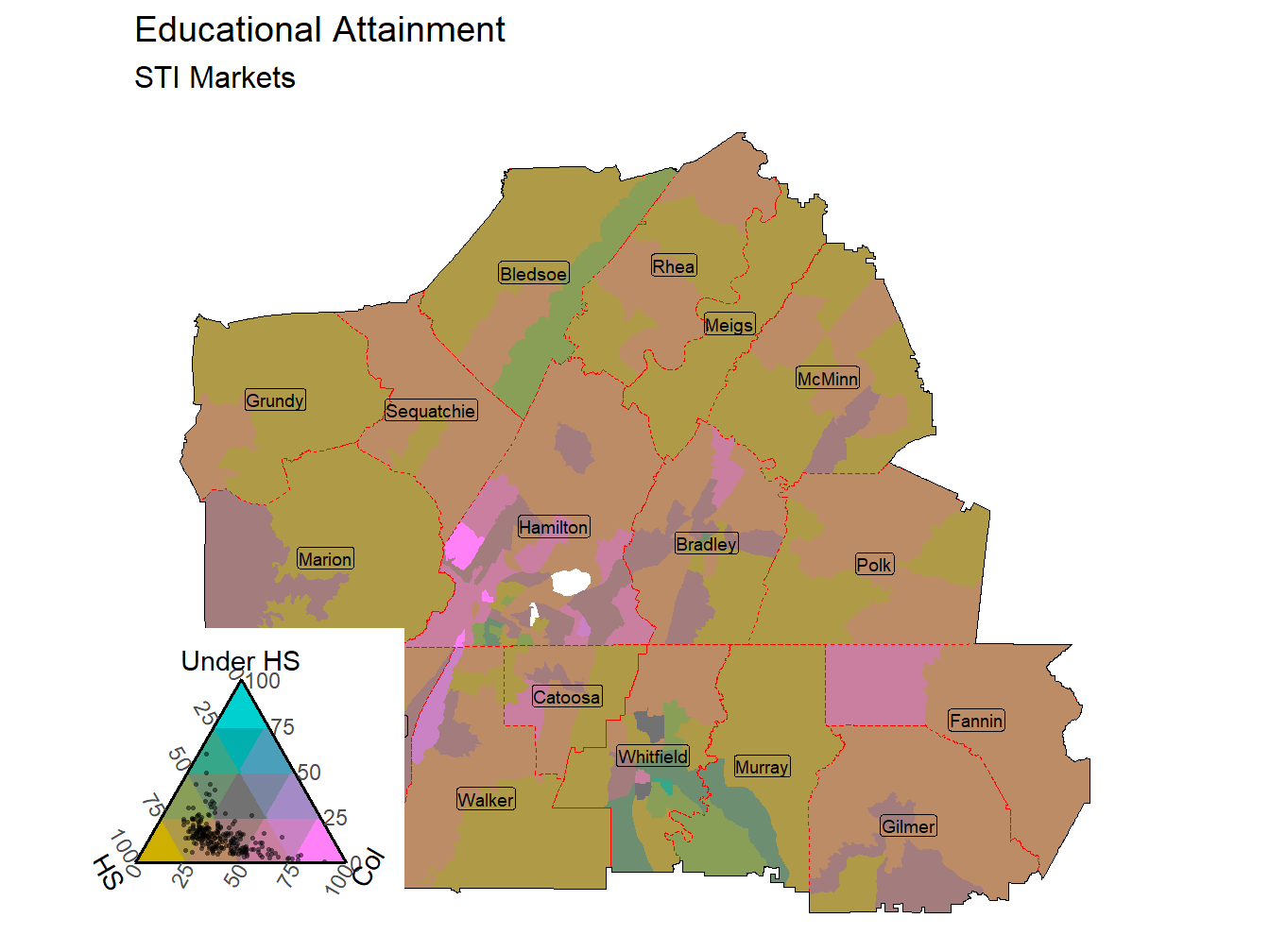 Educational Attainment Tricolor