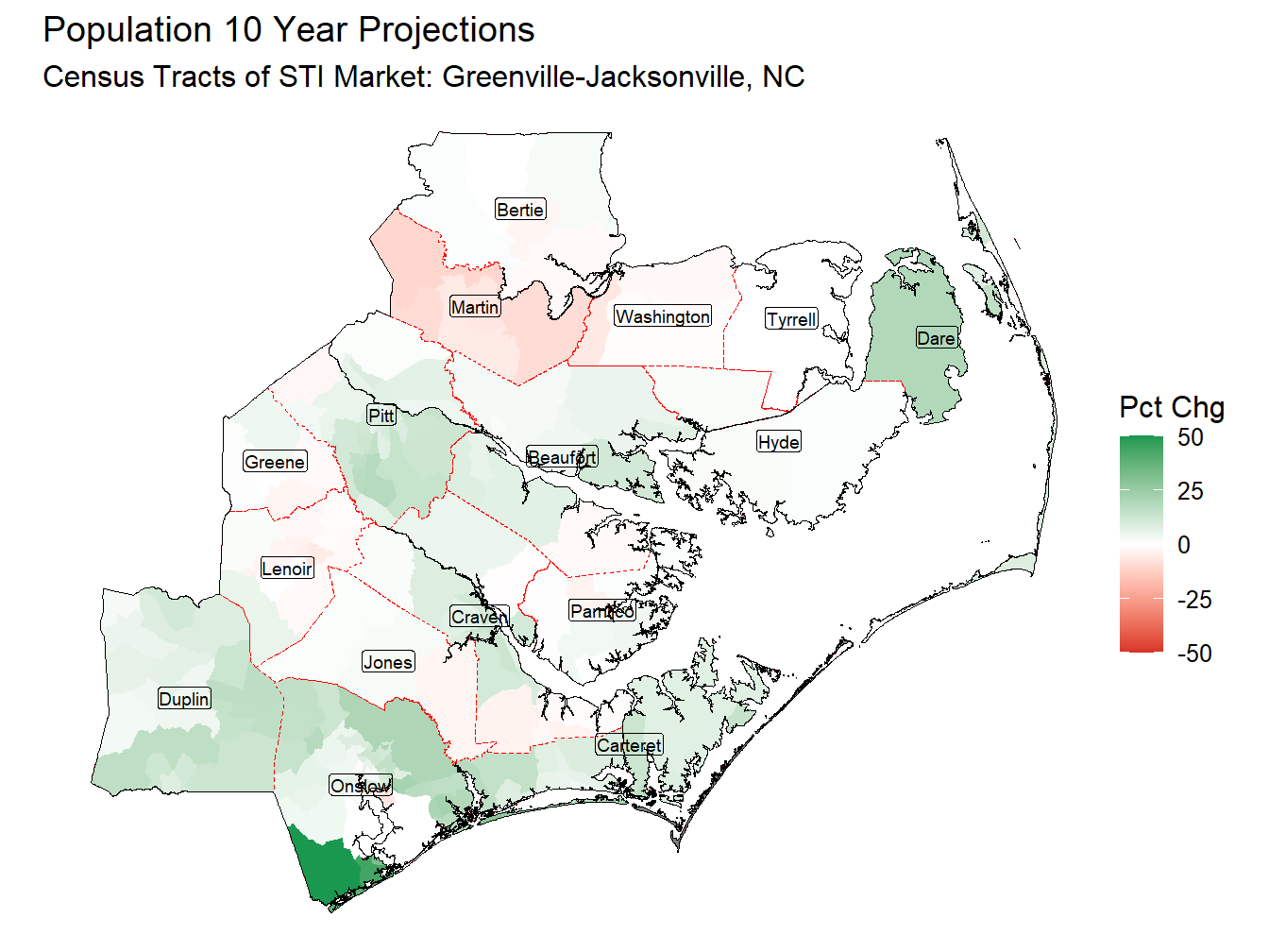 10 Year Percentage Change Thematic