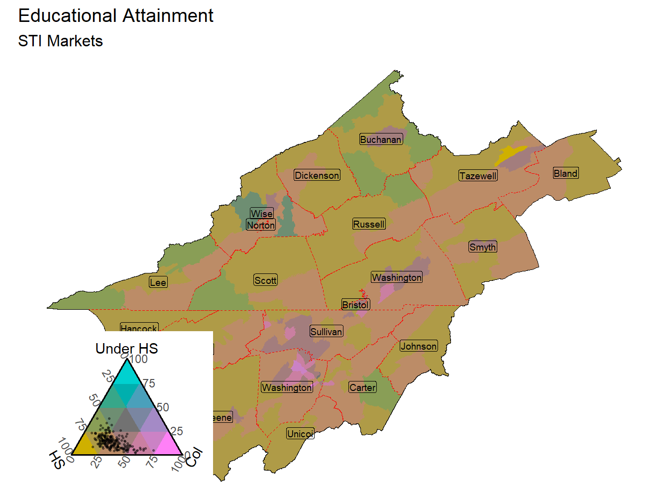 Educational Attainment Tricolor
