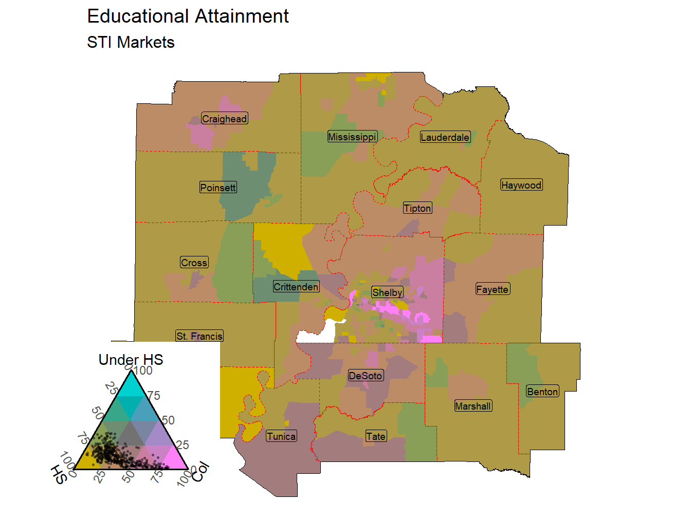 Educational Attainment Tricolor
