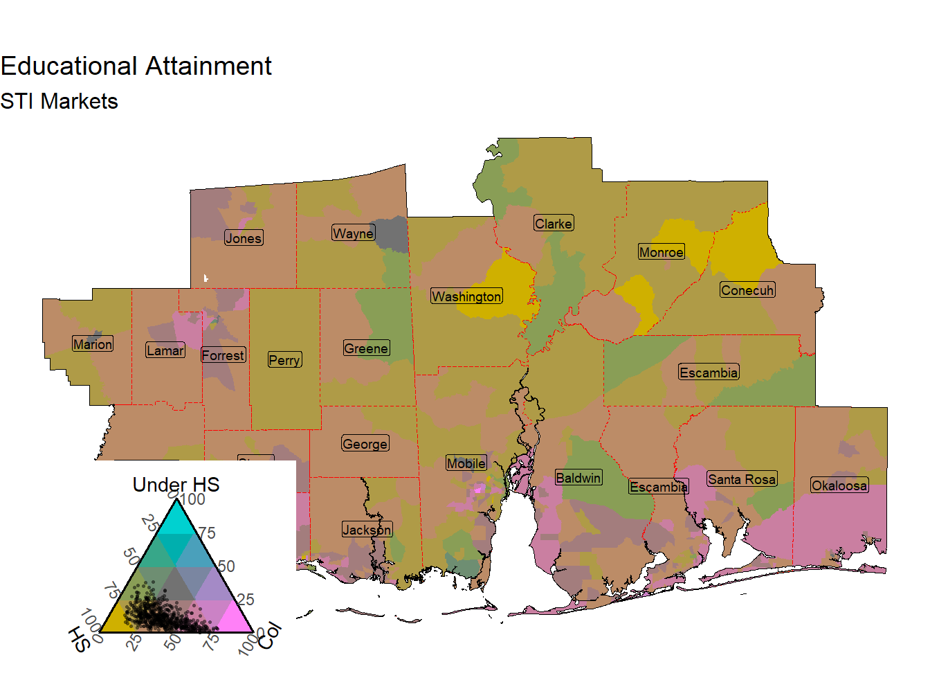 Educational Attainment Tricolor