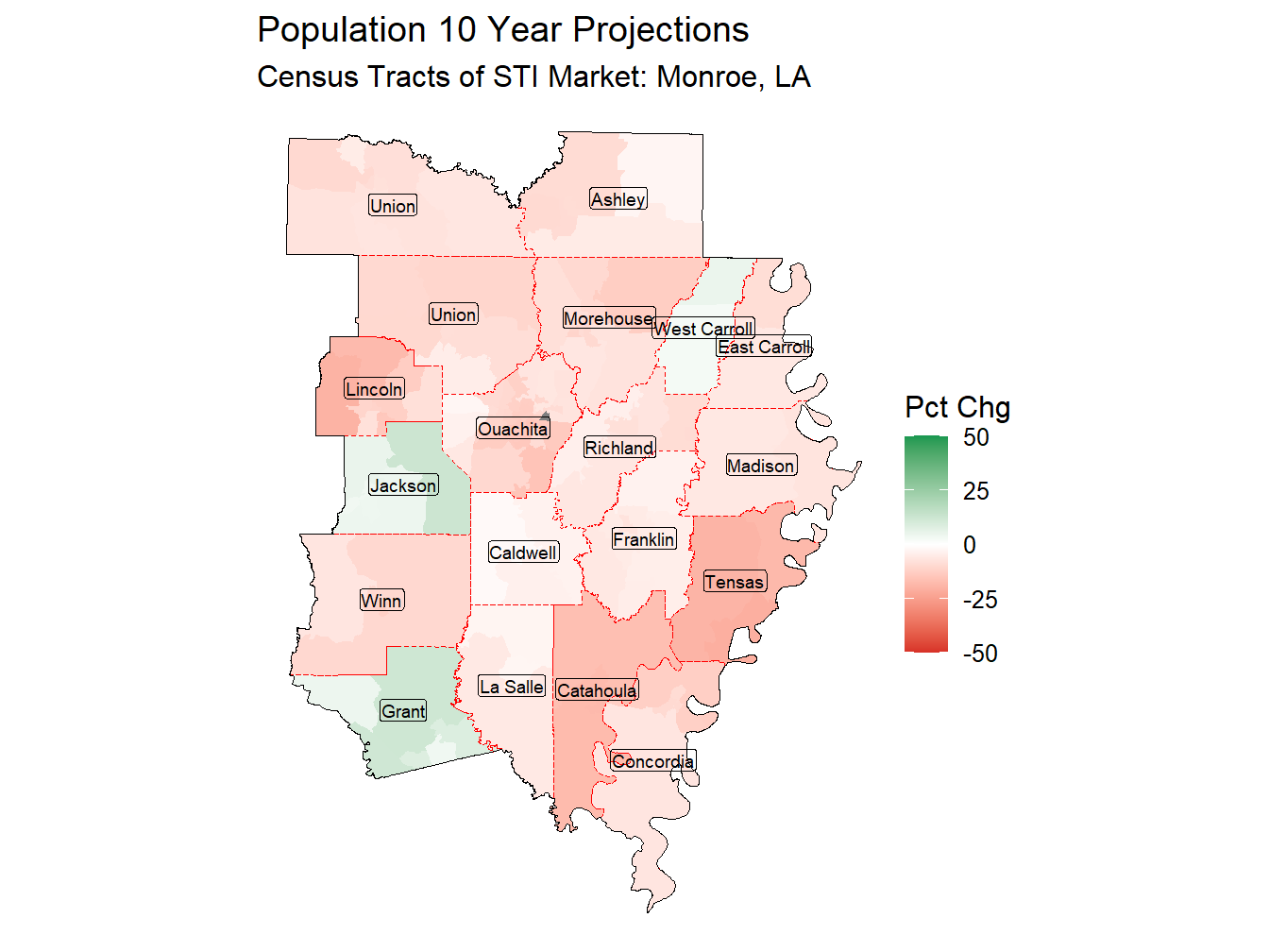 10 Year Percentage Change Thematic