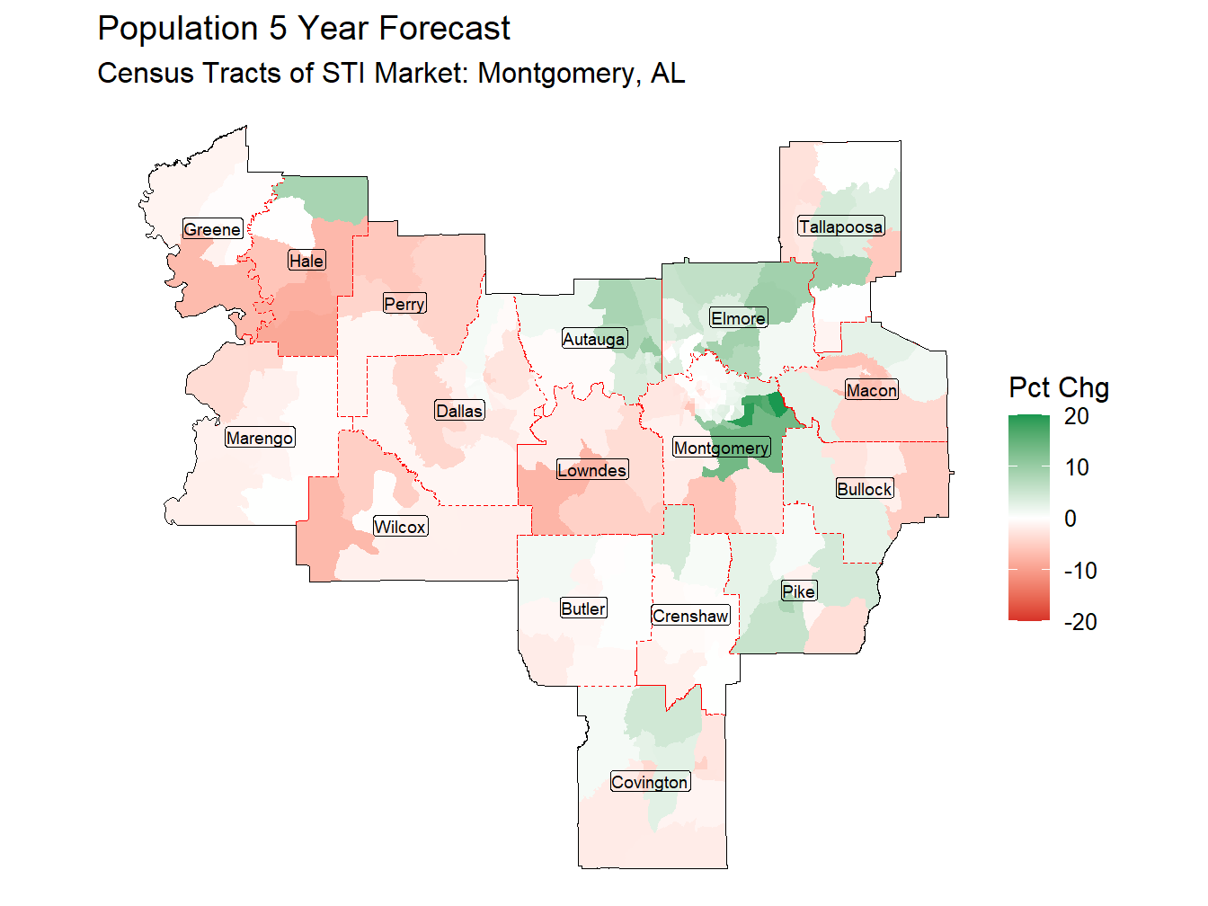 5 Year Percentage Change Thematic