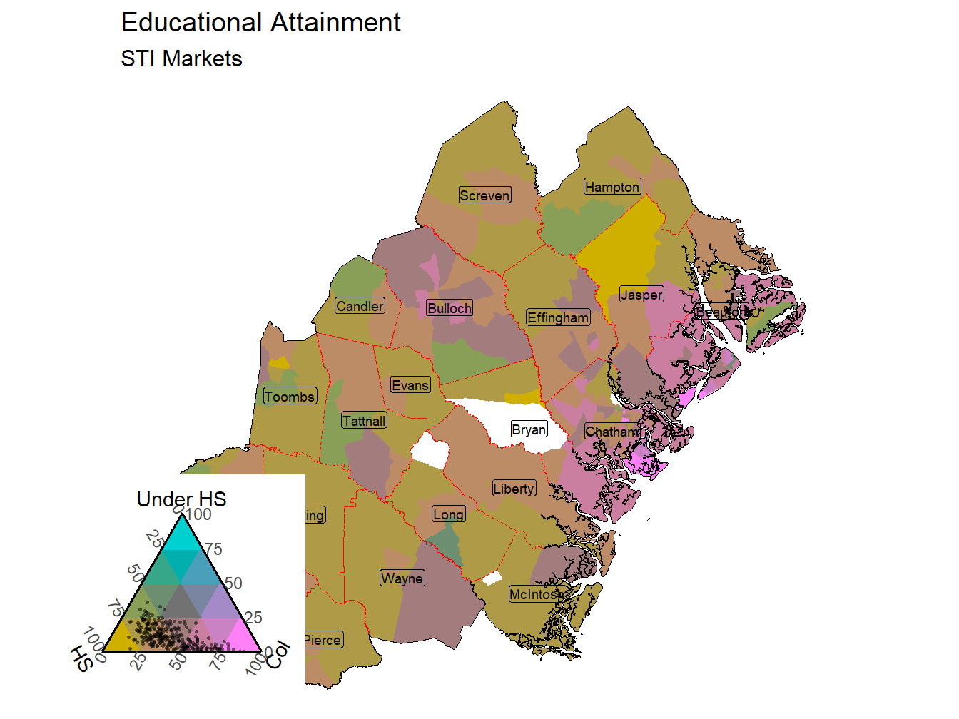 Educational Attainment Tricolor