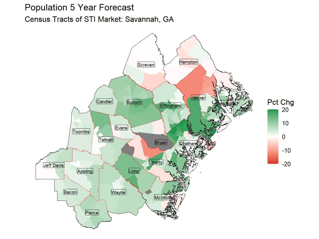 5 Year Percentage Change Thematic