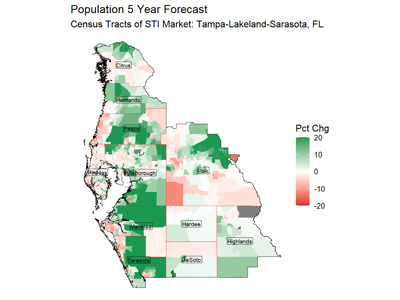 5 Year Percentage Change Thematic