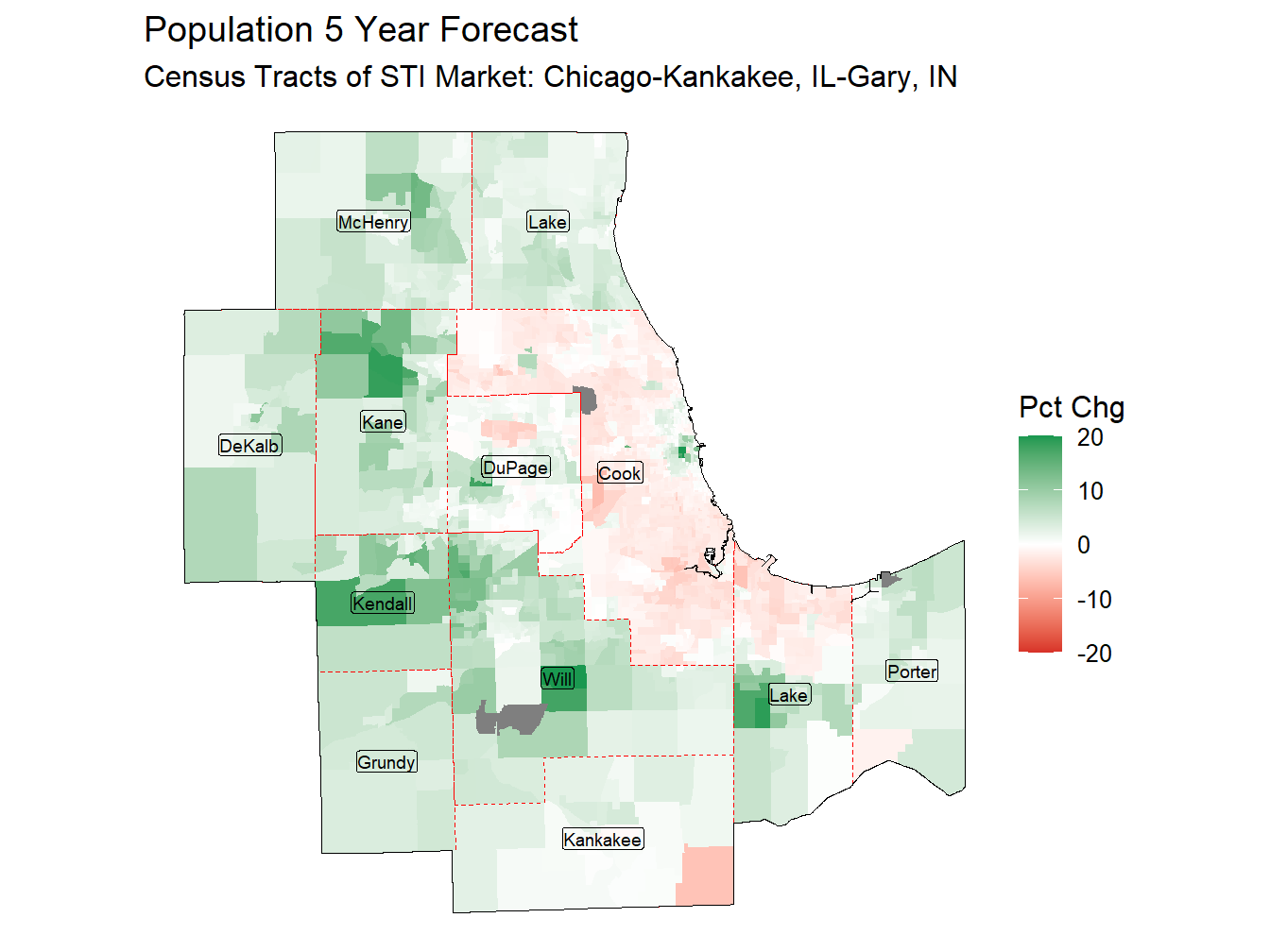 5 Year Percentage Change Thematic