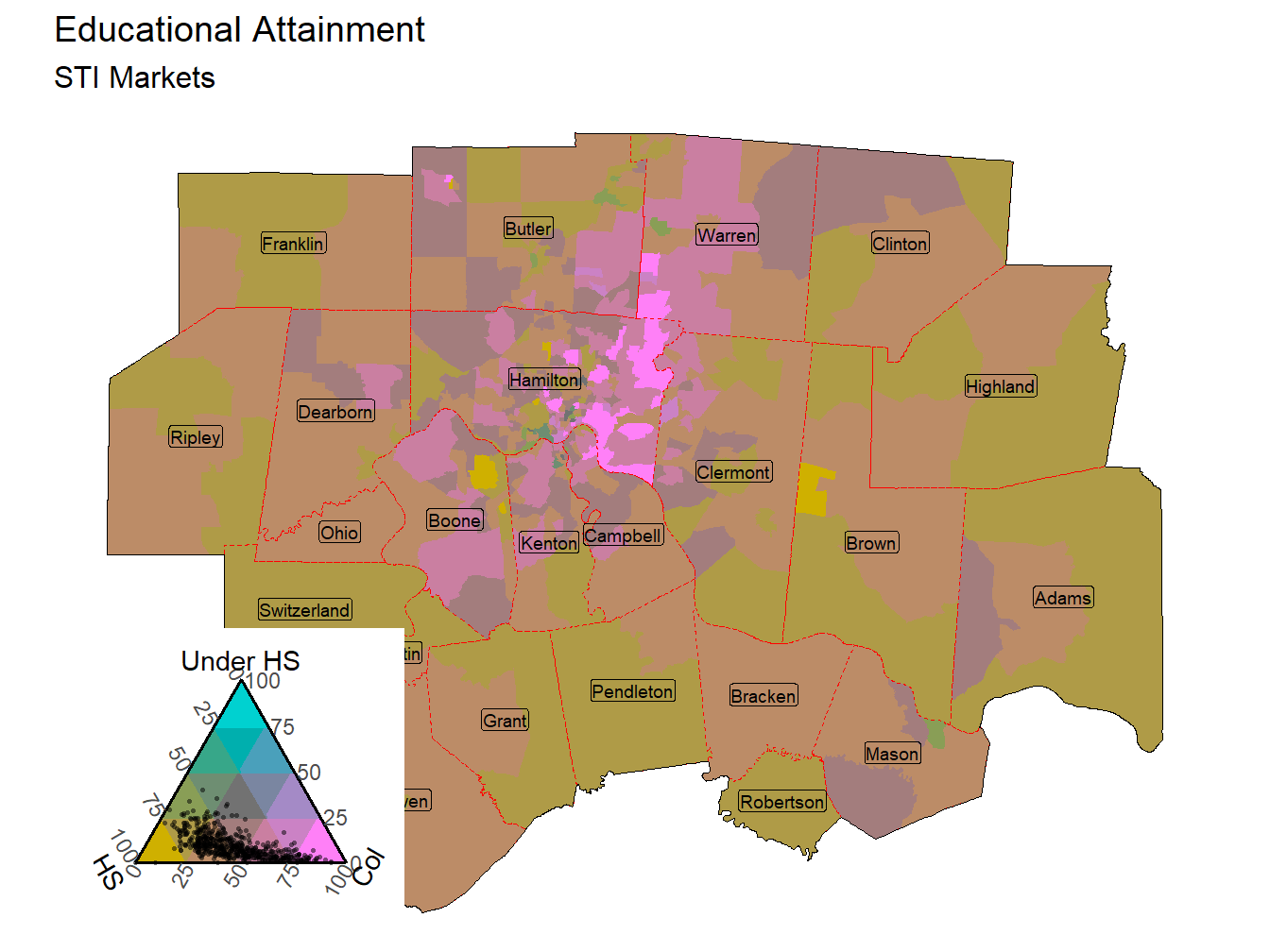 Educational Attainment Tricolor