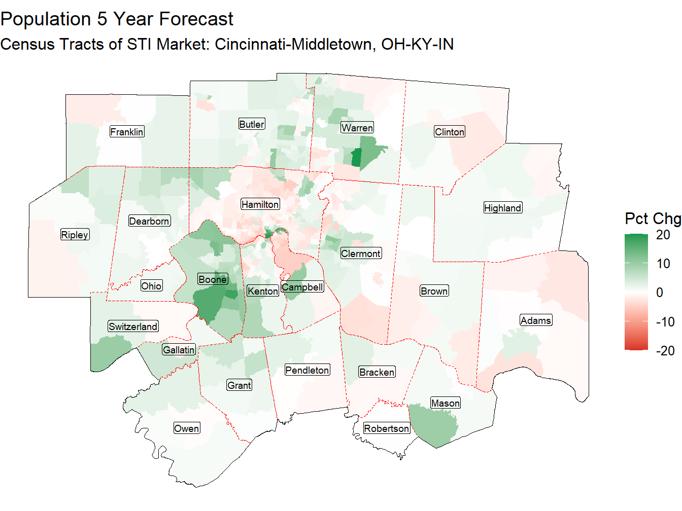 5 Year Percentage Change Thematic