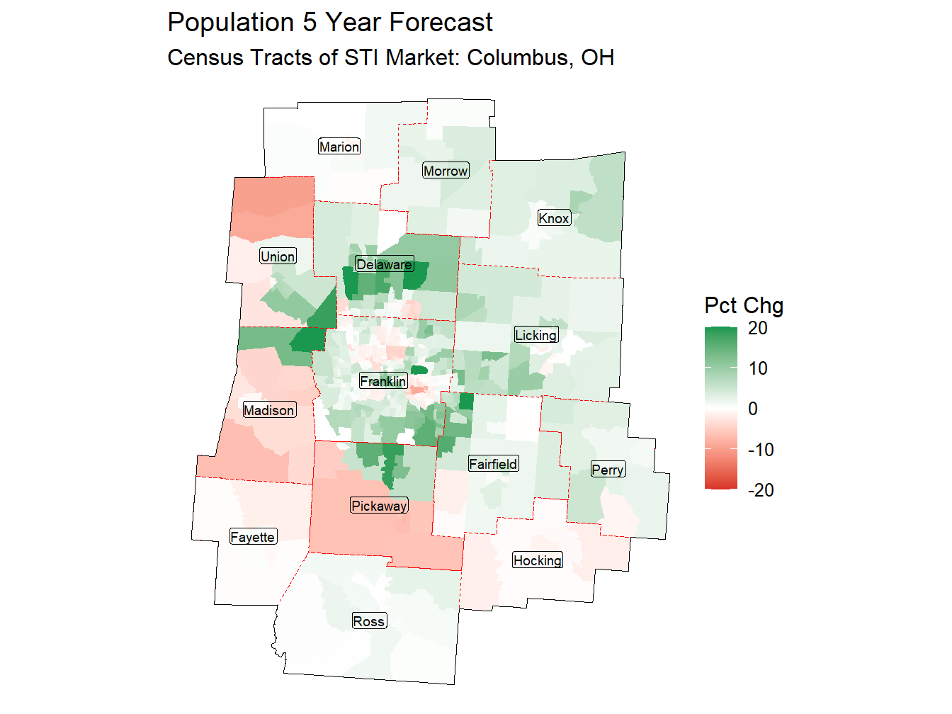 5 Year Percentage Change Thematic