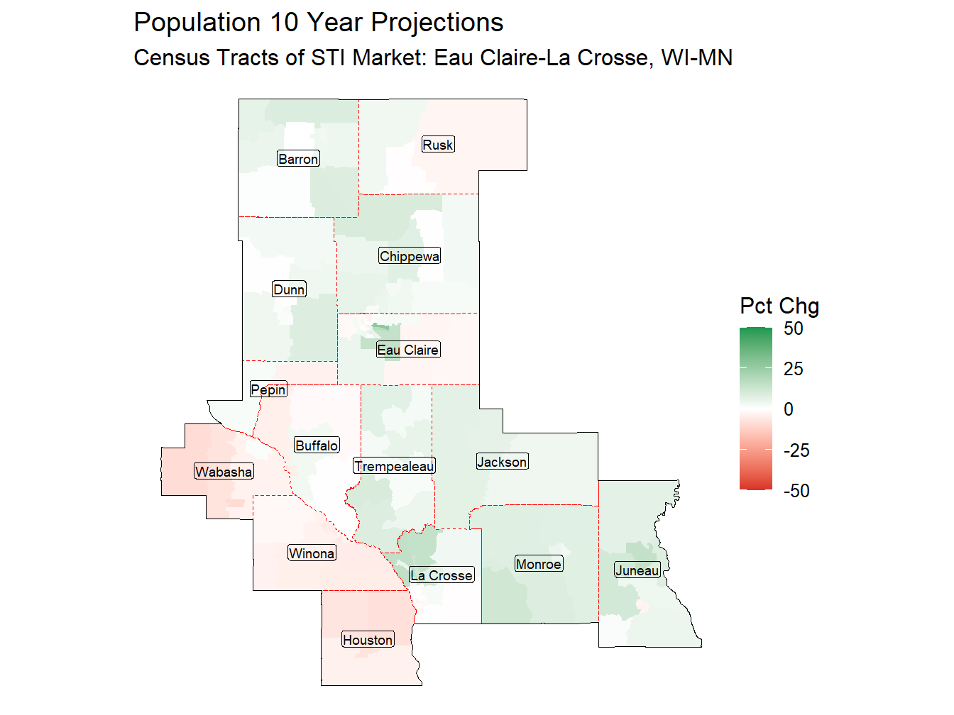 10 Year Percentage Change Thematic