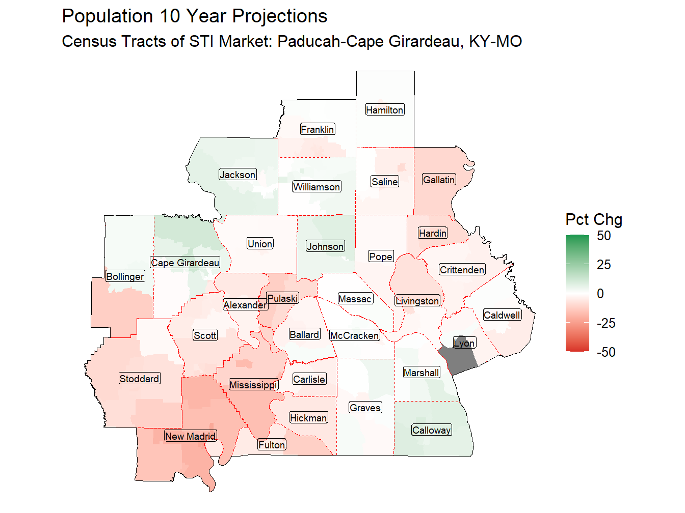 10 Year Percentage Change Thematic