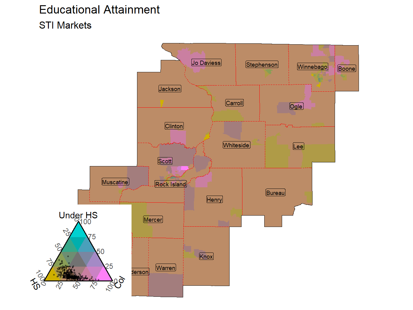 Educational Attainment Tricolor
