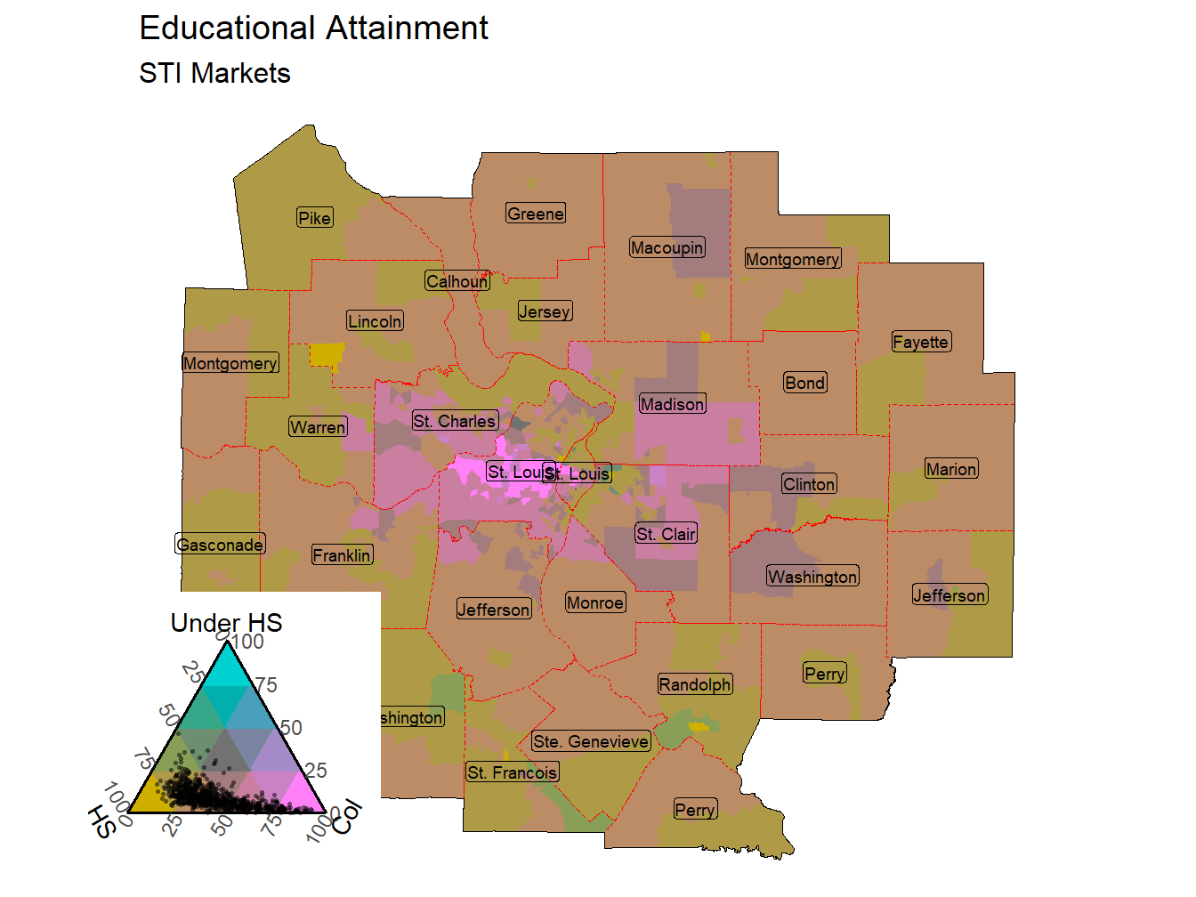 Educational Attainment Tricolor