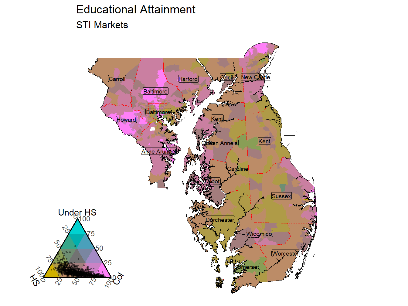 Educational Attainment Tricolor