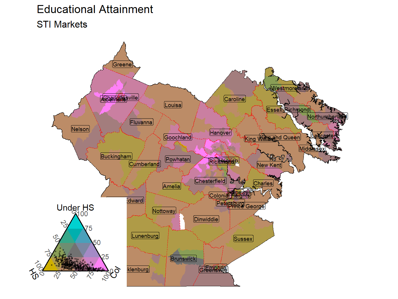 Educational Attainment Tricolor
