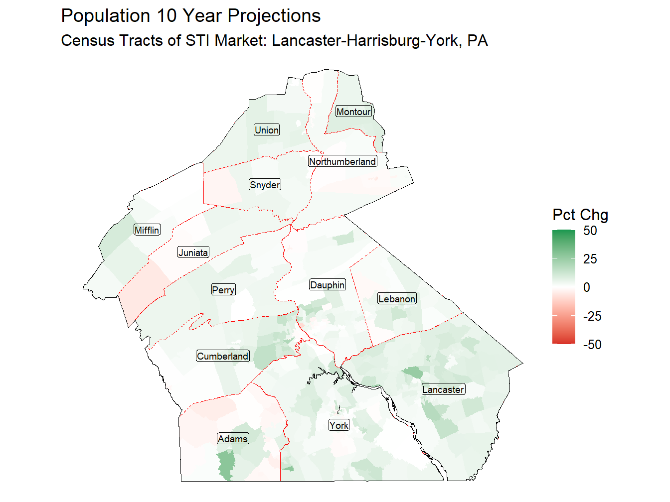 10 Year Percentage Change Thematic