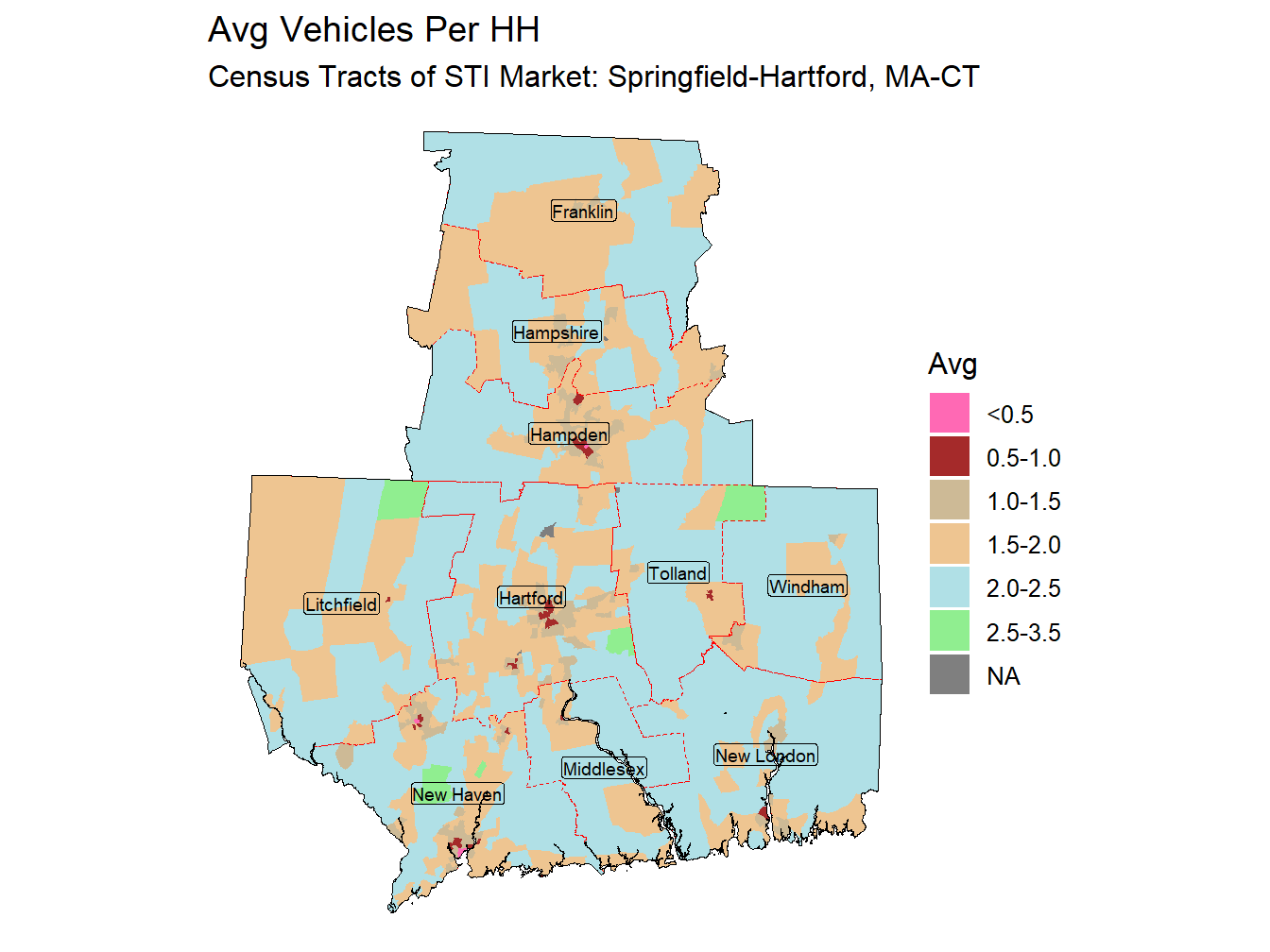 Avg Vehicles Per HH Thematic