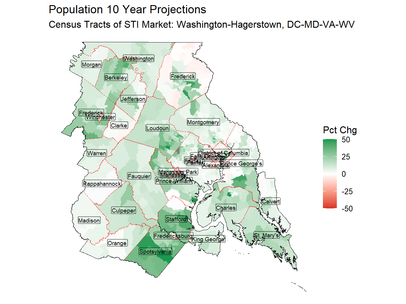 10 Year Percentage Change Thematic