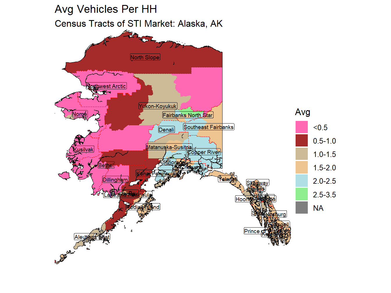 Avg Vehicles Per HH Thematic